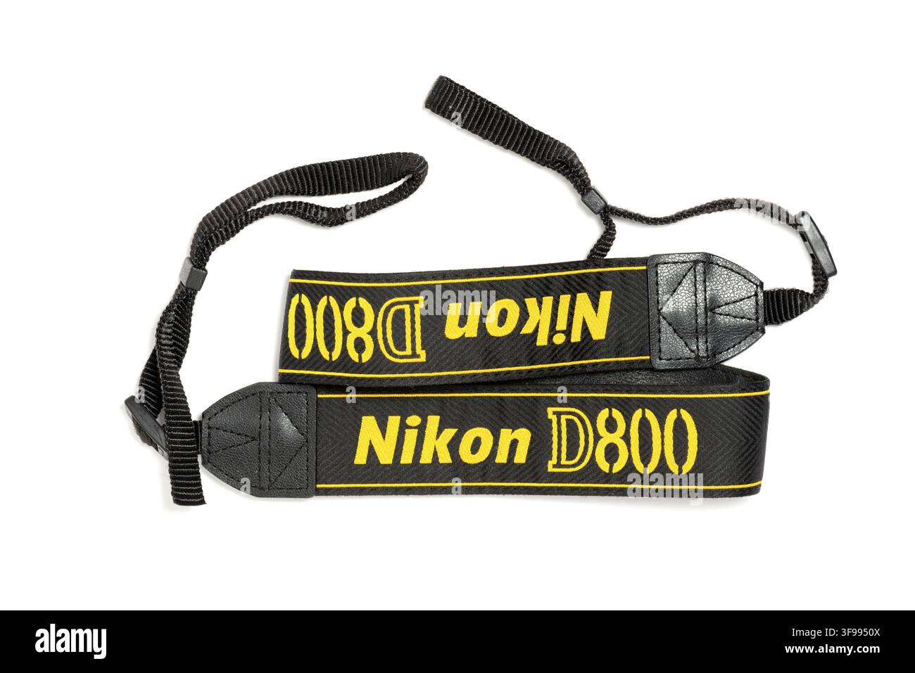 Original Fotokamera Gurt für Nikon D800 auf weiß Stockfoto