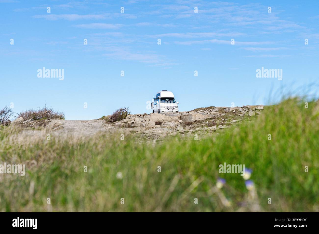 Schweden, Västra Götaland, Bohus-Malmön, Malmön-Insel, Wohnmobil Stockfoto
