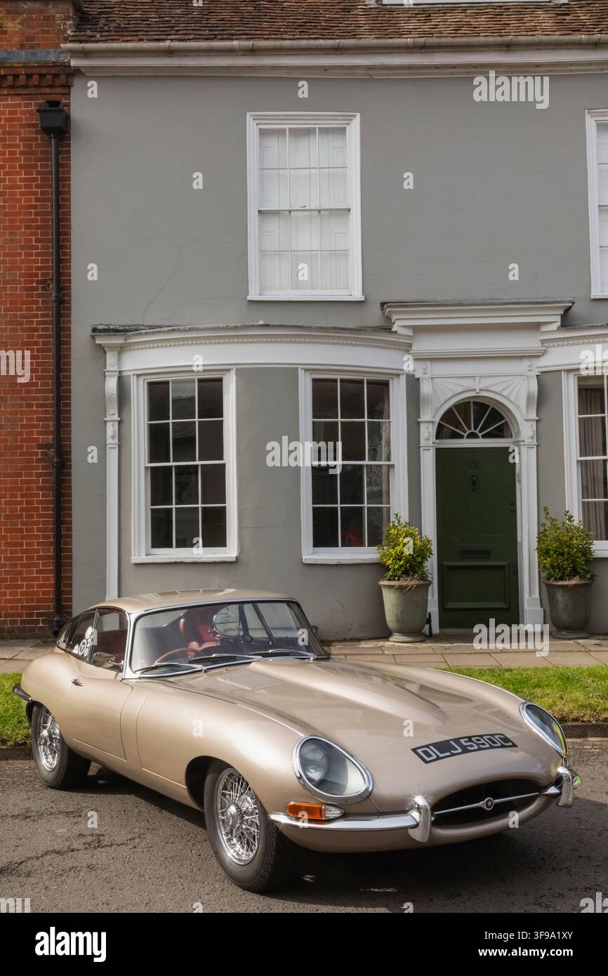 England, Hampshire, Alresford, E-Type Vintage Jaguar Auto Stockfoto