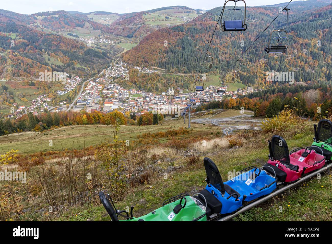 Rodelbahn Hasenhornbahn in Todtnau im Schwarzwald im Herbst in Todtnau, Deutschland Stockfoto