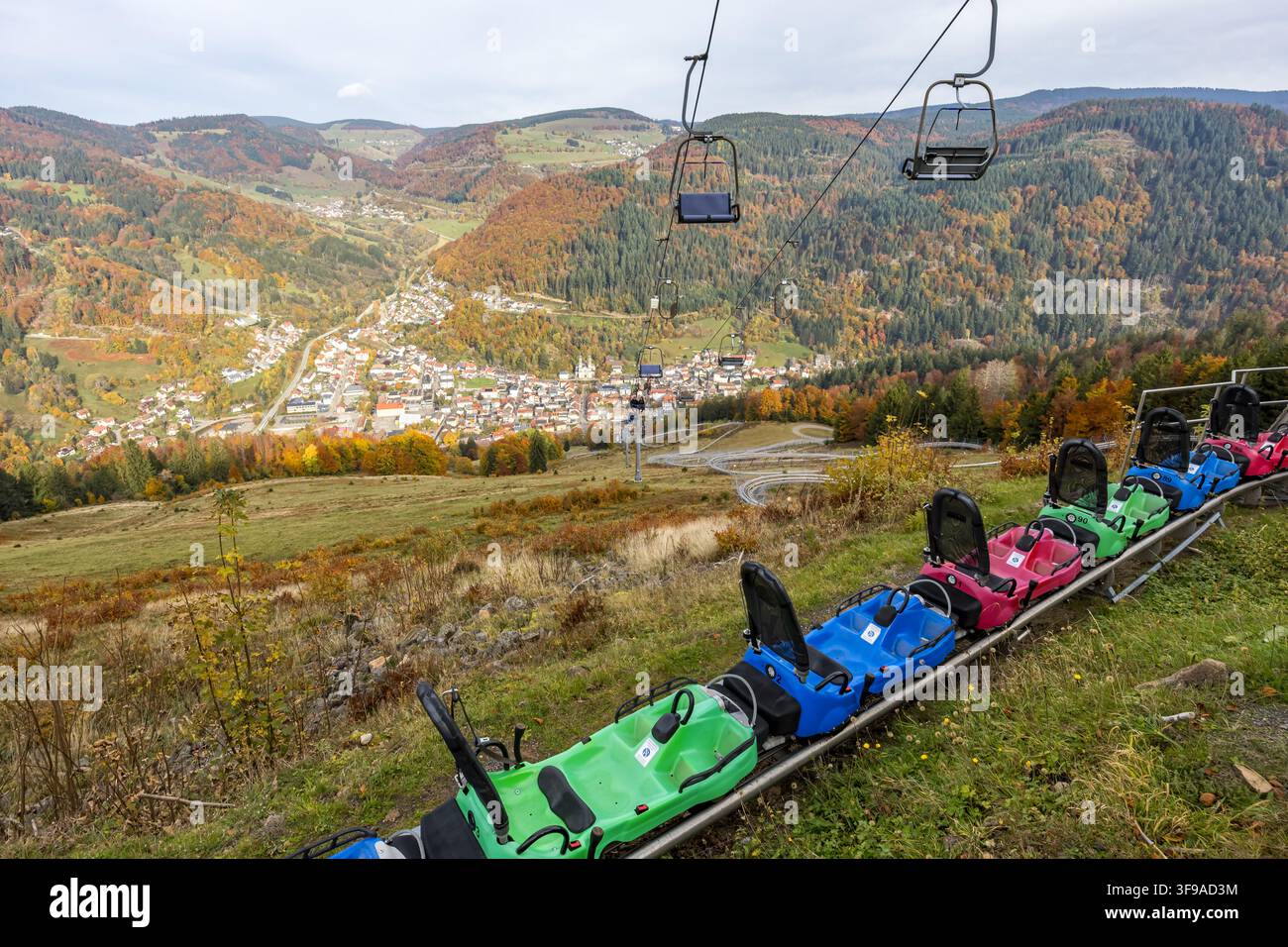 Rodelbahn Hasenhornbahn in Todtnau im Schwarzwald im Herbst in Todtnau, Deutschland Stockfoto