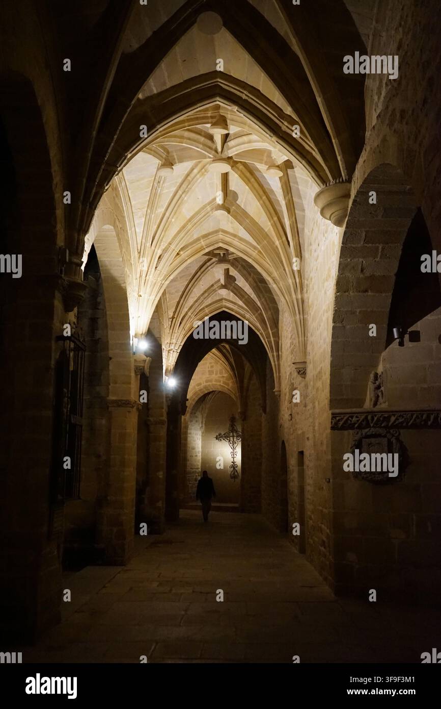 Gotische Gewölbe in der Basilika Santa María de los Reales Alcázares, Úbeda, Andalusien, Spanien Stockfoto