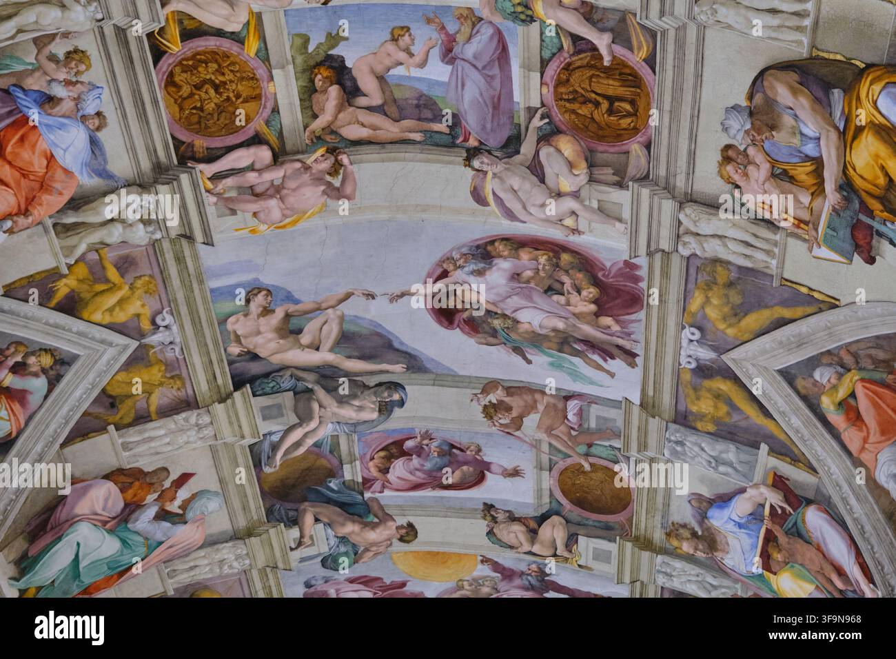 Deckenfresco der Sixtinischen Kapelle Stockfoto