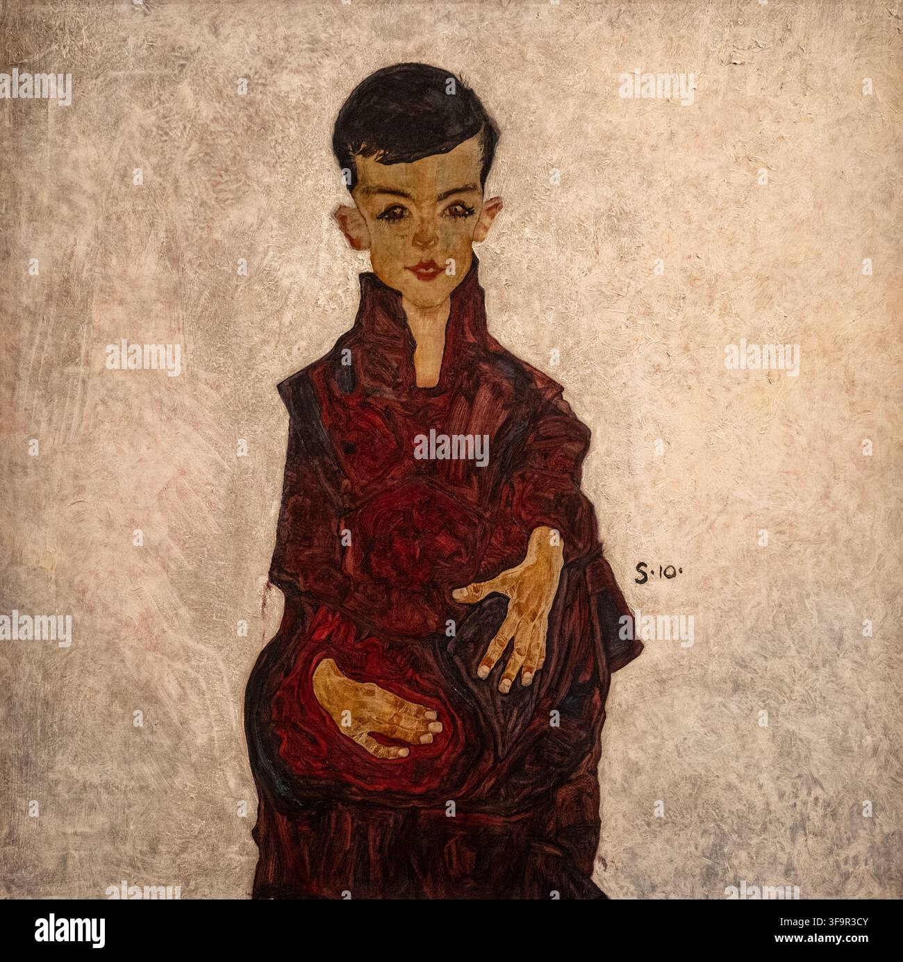 Egon Schiele-Gemälde mit dem Titel Der Reiner-Boy oder Porträt von Herbert Reiner im Oberen Belvedere-Museum in Wien Stockfoto
