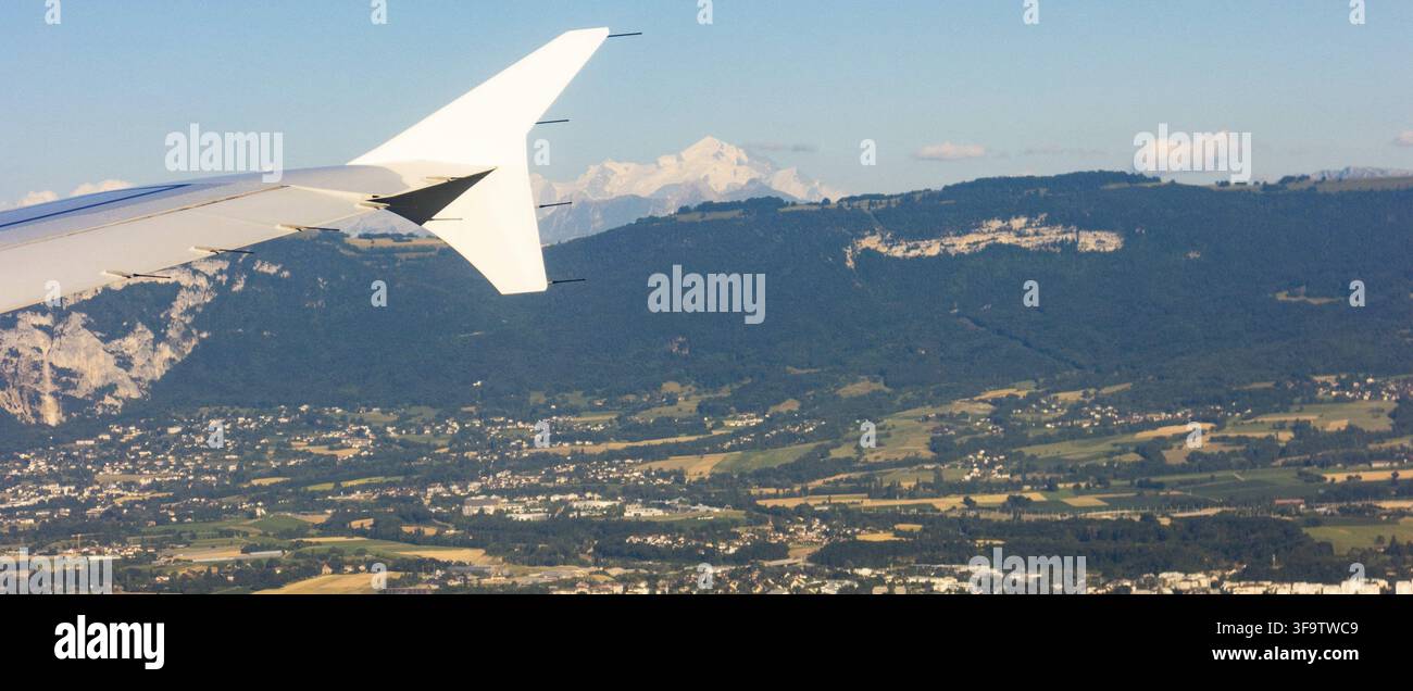 Blick auf den Mont Blanc von Genf, Schweiz Stockfoto