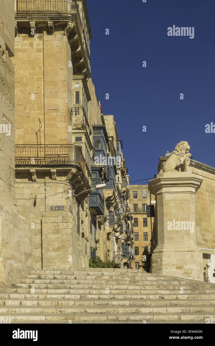 Malta? Valletta, Löwe von De Vilhena Stockfoto