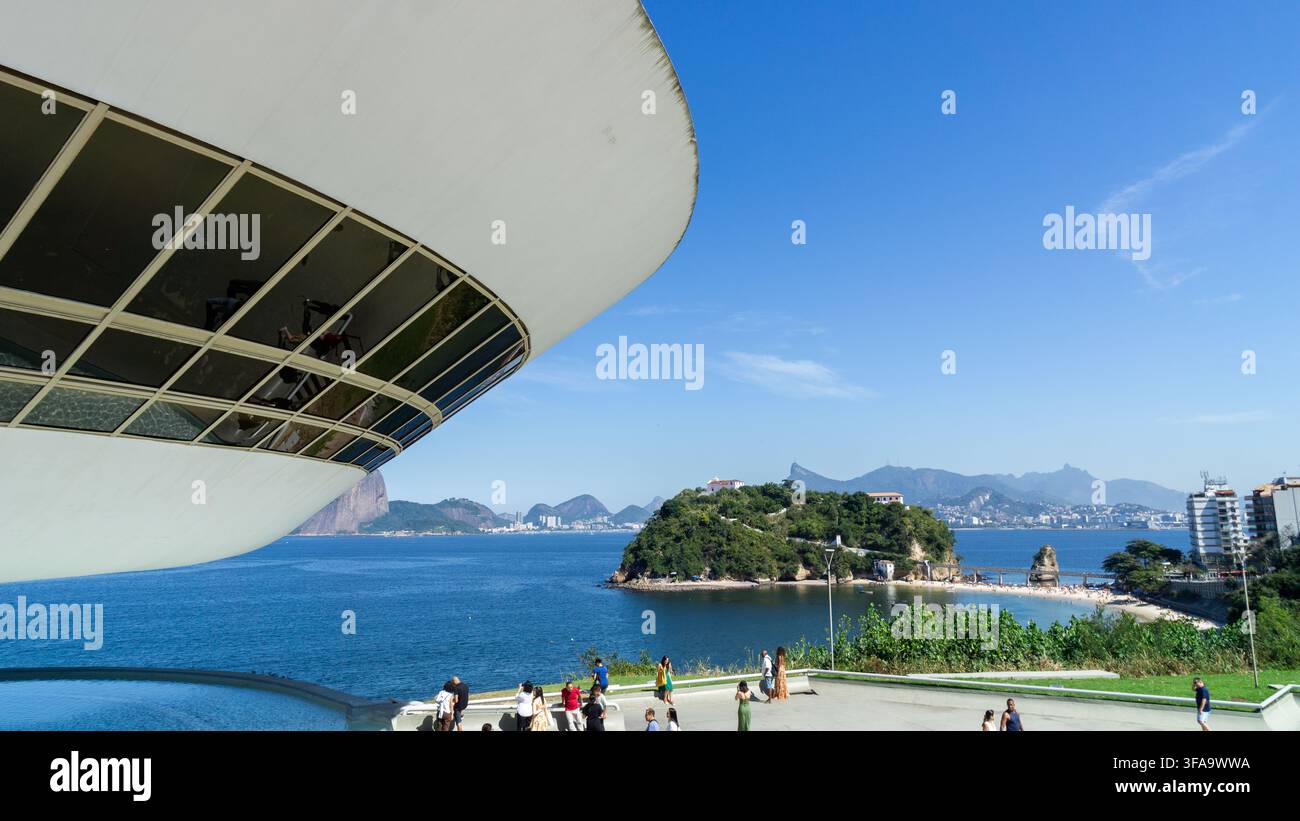 Museum für zeitgenössische Kunst in Niteroi, Rio de Janeiro, Brasilien Stockfoto