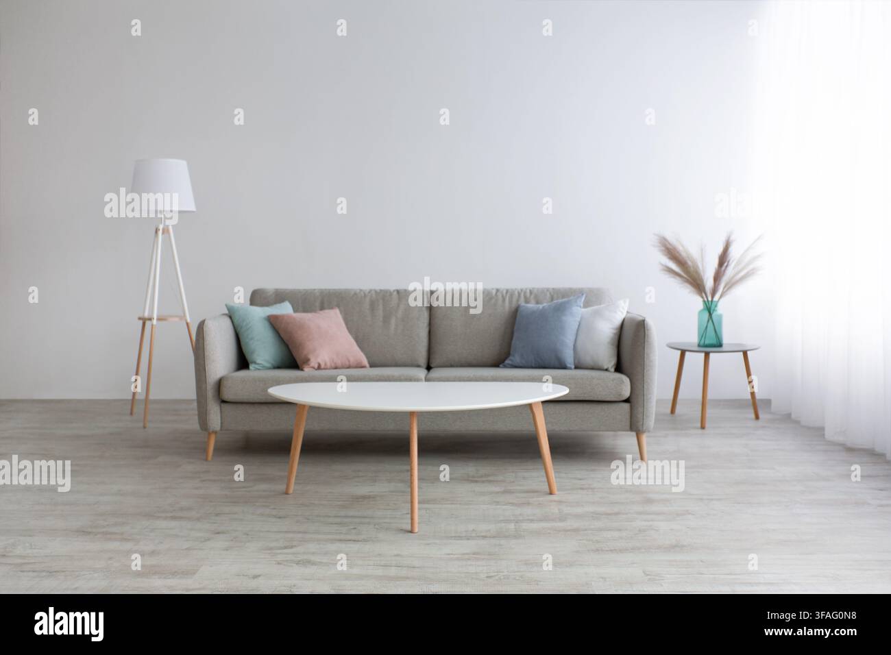 Modernes Design, Loft und Vintage-Interieur des Wohnzimmers zu Hause Stockfoto