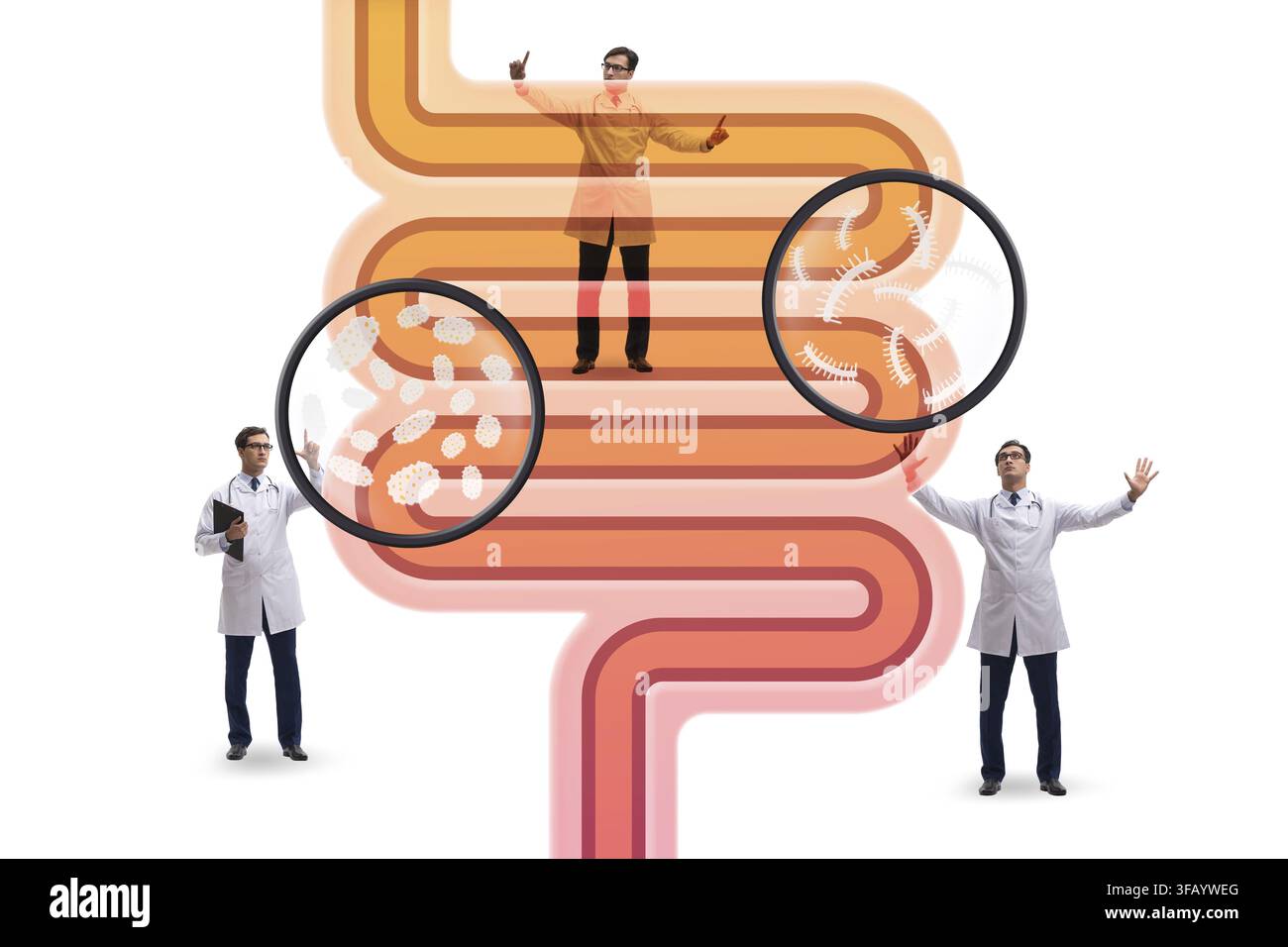 Ärzte behandeln Darmstörungen Illustration Stockfoto