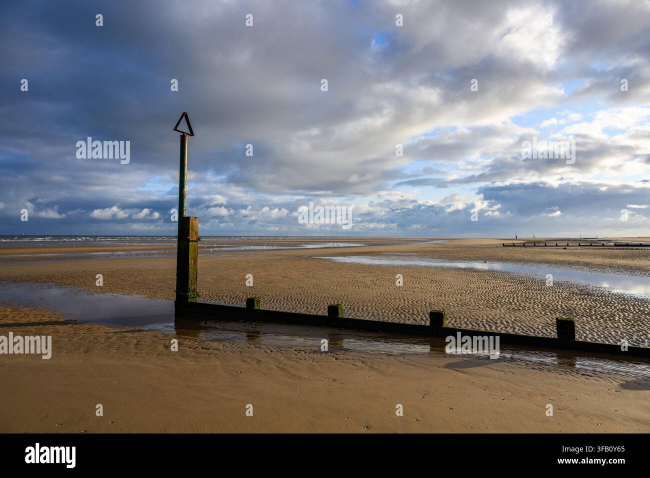 Rhyl-Strand in Nordwales Stockfoto