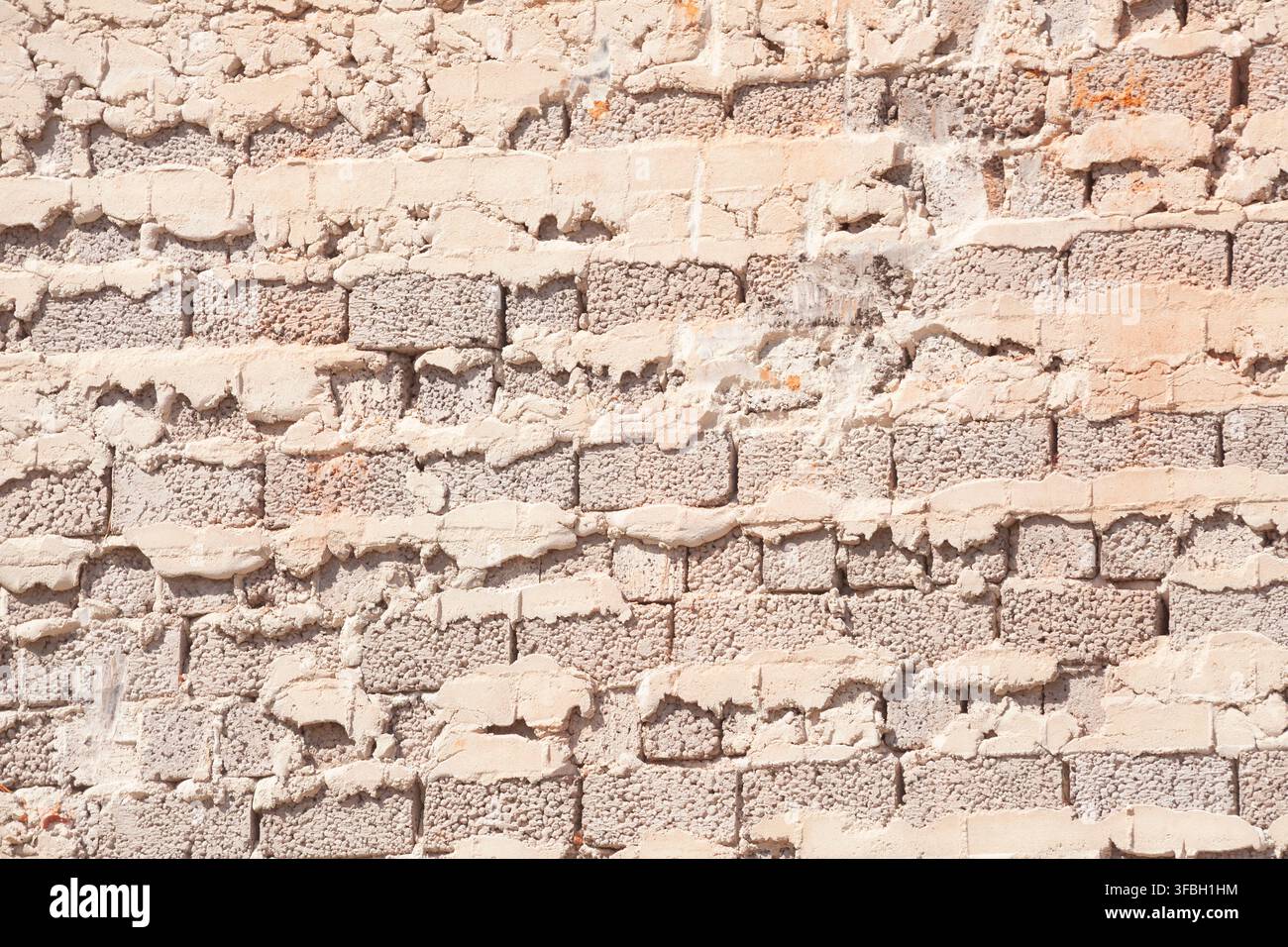 Alte braun-weiße Steinmauer, Textur, Deutschland, Europa Stockfoto