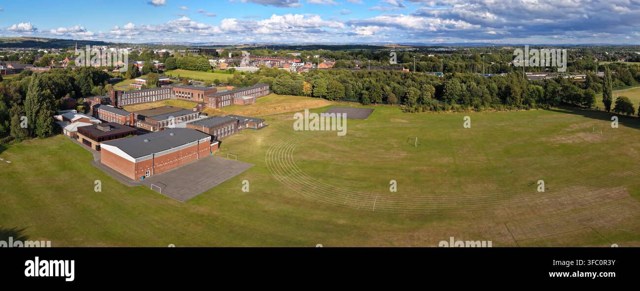 Luftpanorama des St Gabriel's RC High School Campus und Geländes Stockfoto