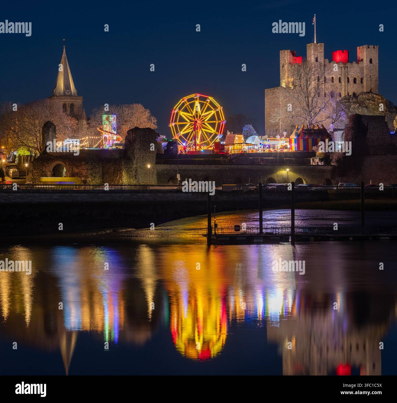 Weihnachtsmarkt in Rochester, Kent, England Stockfoto