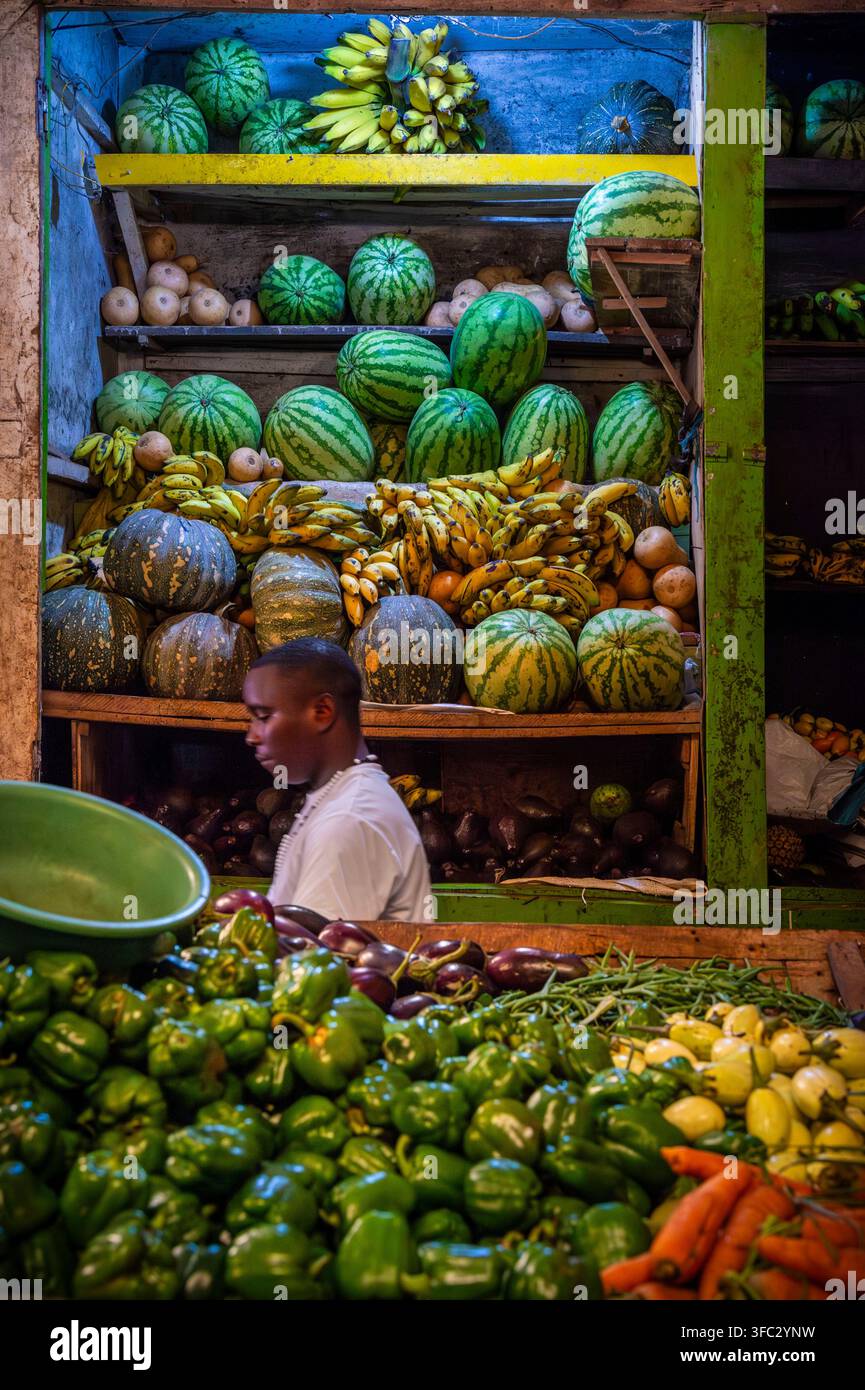 Ruanda, Großseen-Region, Kigali, Kimironko-Markt Stockfoto