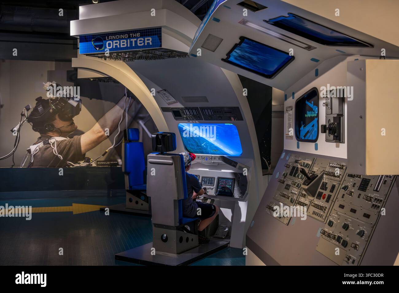 Vereinigte Staaten, Florida, Kennedy Space Center (KSC), der Kennedy Space Center Besucherkomplex, Space Shuttle Atlantis, Flugsimmerspielbereich Stockfoto