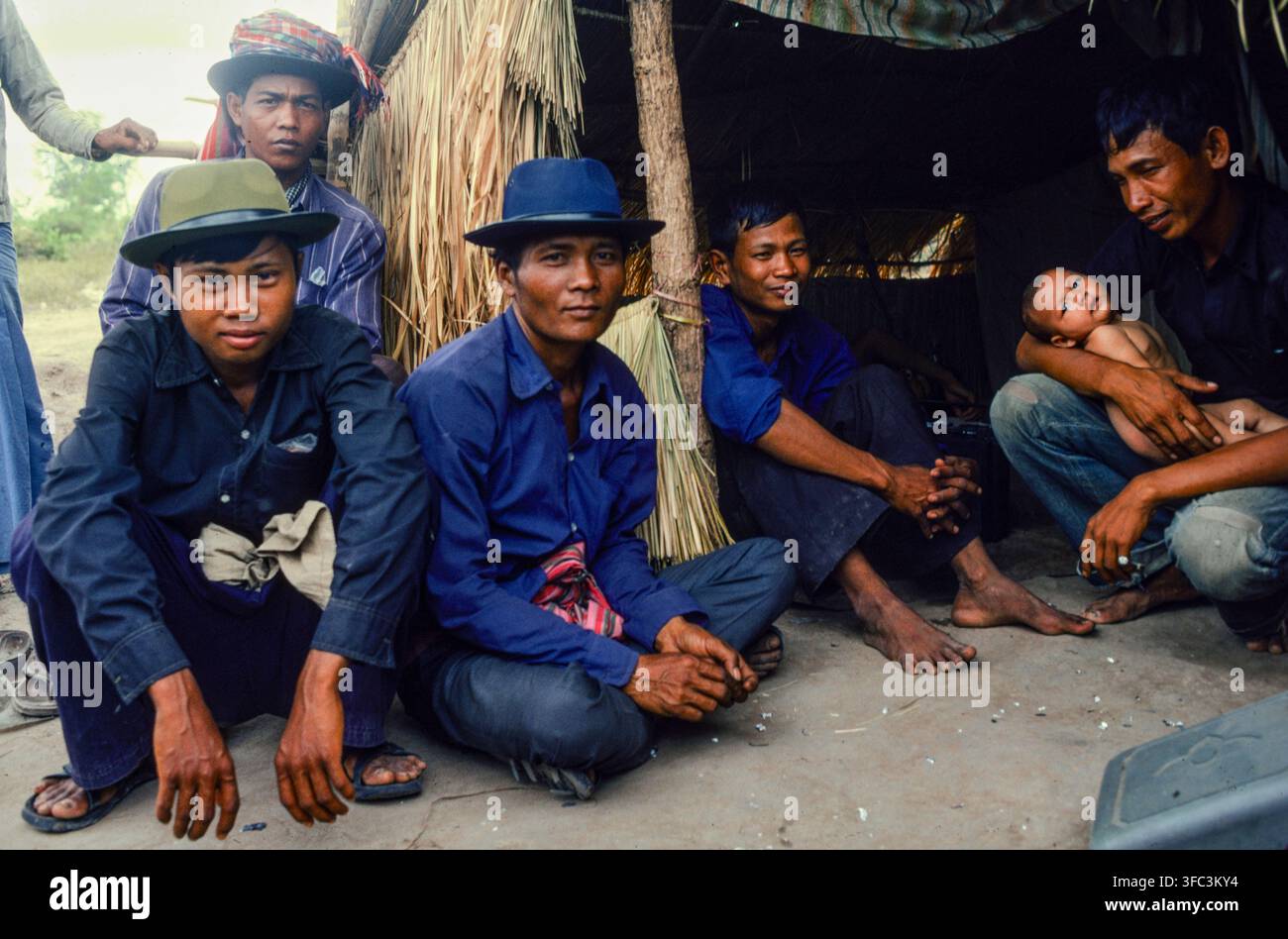Camp 007, thailändisch-kambodschanische Grenze, Nov. 1979. Eine weitläufige von den Khmer Serei kontrollierte Siedlung, die etwa 80.000 kambodschanische Flüchtlinge aufnimmt Stockfoto