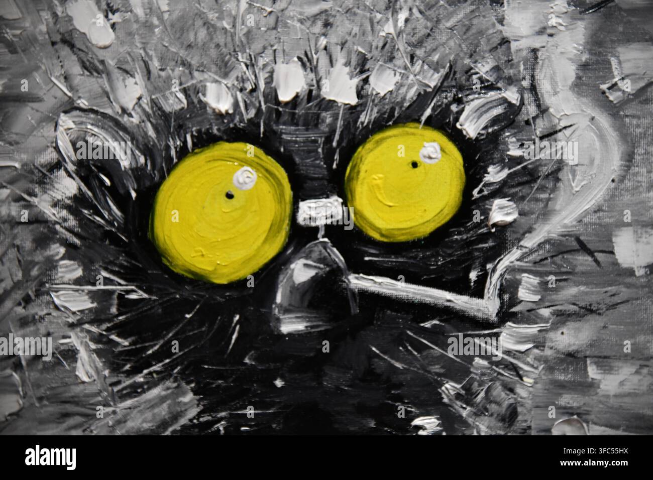 Klassisches Ölgemälde einer militärischen Katze im Renaissance-Stil, Katze, Militär, Kleidung, Kunst, Malerei, Renaissance, Vintage Stockfoto