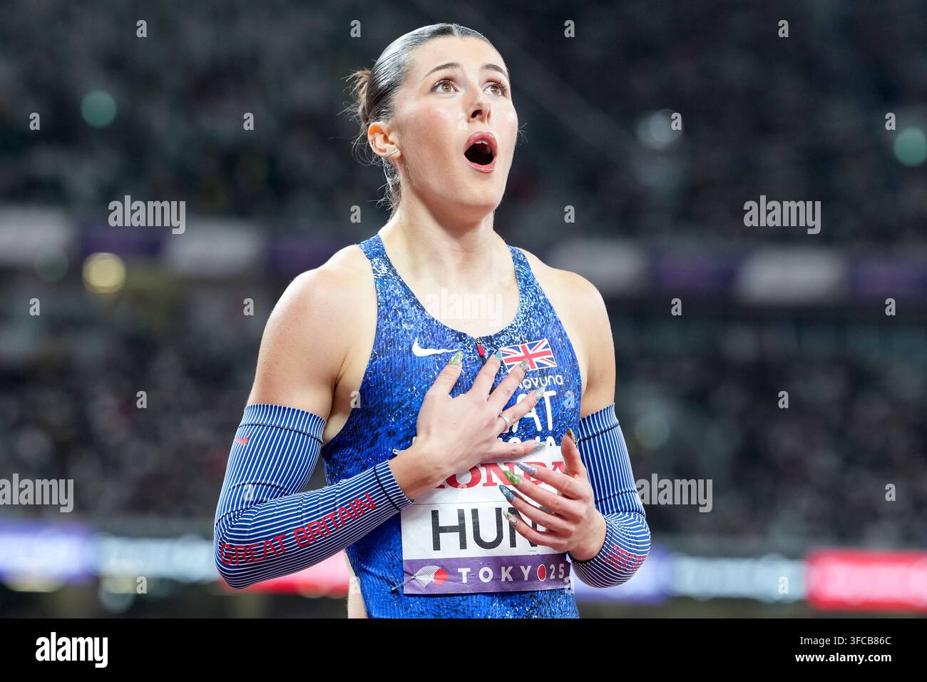 Amy Hunt (Großbritannien). 200 m Silbermedaille. Leichtathletik-Weltmeisterschaften, Tokio 2025. Stockfoto