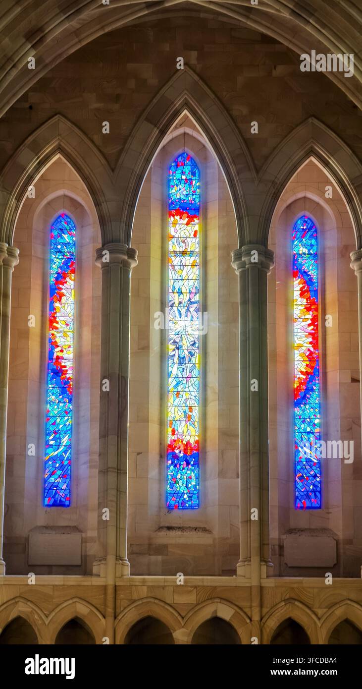 Innenraum der St John's Cathedral in Brisbane Stockfoto