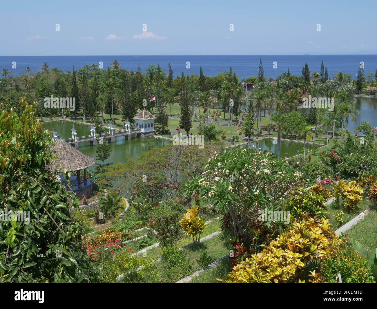 Das Bild zeigt den Taman Ujung Wasserpalast (auch bekannt als Taman Soekasada Ujung) in Karangasem, Ost-Bali. Stockfoto