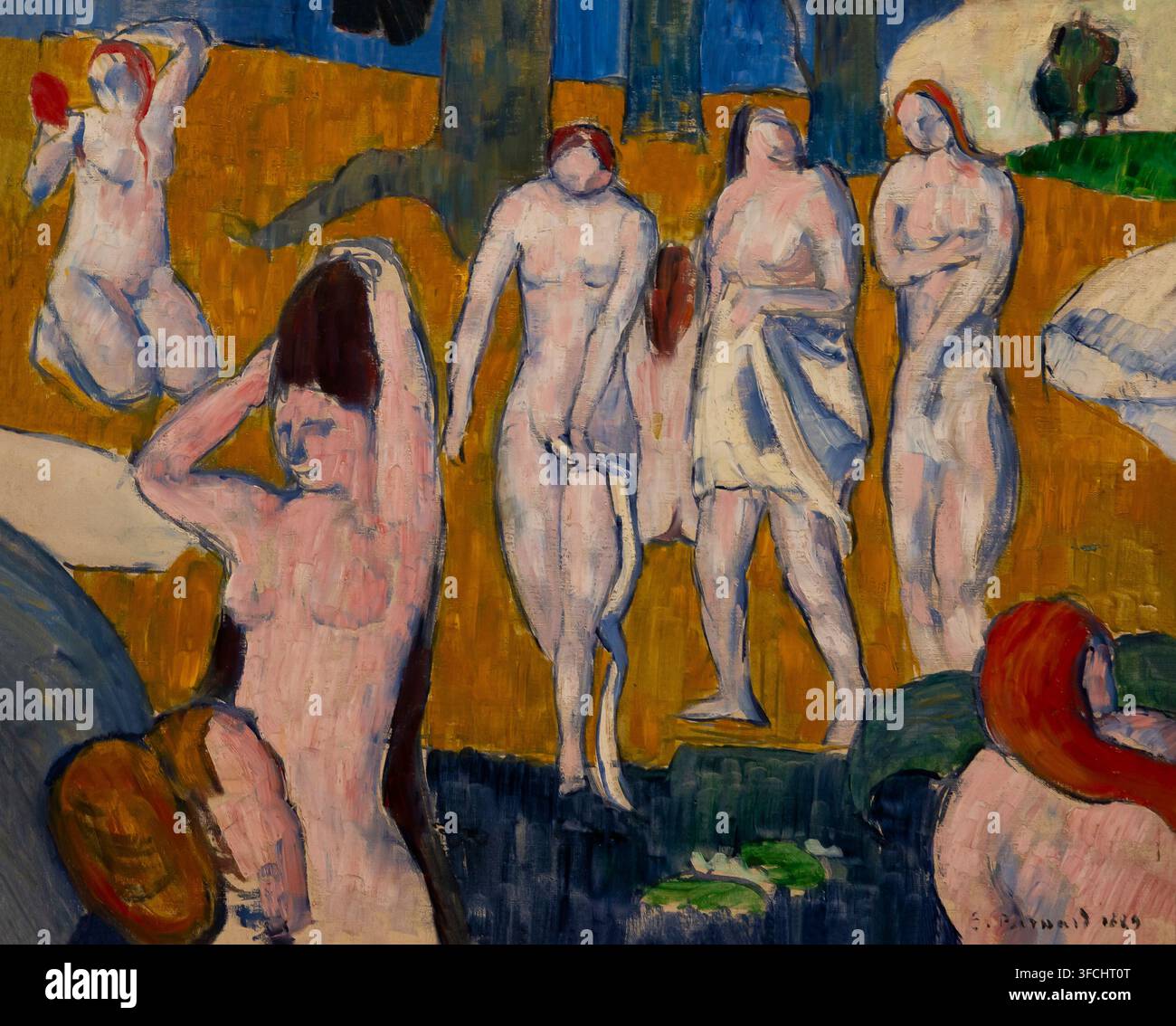 Frauen baden, Badende, Emile Bernard, 1889, Thyssen-Bornemisza Nationalmuseum, Museo Nacional Thyssen-Bornemisza, Madrid Stockfoto