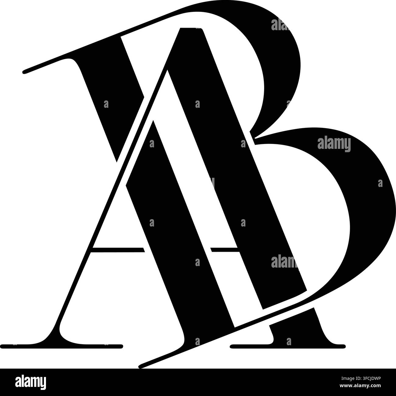 Letter AB Luxusmode-Logo Stock Vektor