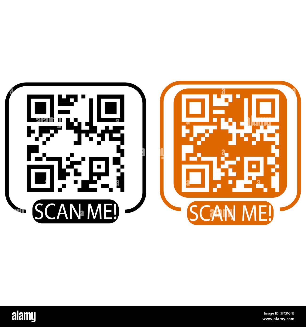 Farbenfrohes QR-Code-Element-Banner-Grafik-Illustration Stock Vektor
