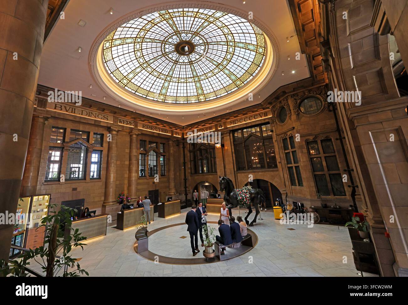 Innenraum des historischen Refuge Assurance-Gebäudes, heute Kimpton Clocktower Hotel, Manchester. Stockfoto