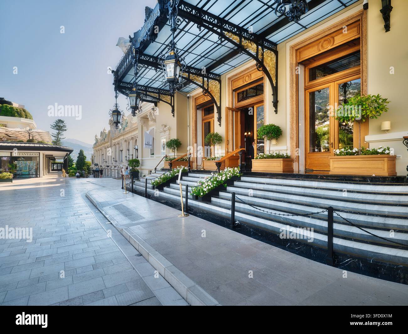 Eleganter Eingang des Casino de Monte-Carlo in Monaco Stockfoto