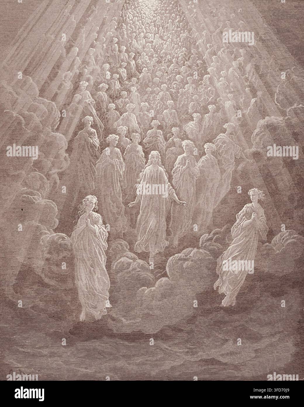 Gustave Doré - Dante Alighieri - Die Göttliche Komödie - Das Paradies - Dantes Reise durch den Merkur Stockfoto