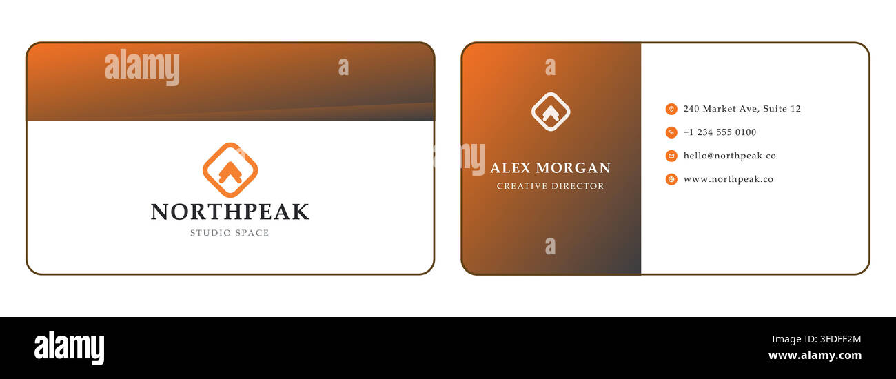 Modernes professionelles Visitenkartenvorlage mit elegantem Branding und doppelseitigem Kontaktlayout Stock Vektor