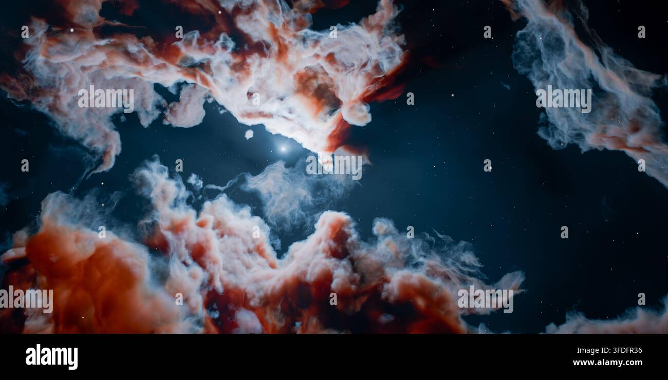 Atemberaubendes astronomisches Tapetenkonzept, lebendige galaktische Atmosphäre, futuristisches Kino-Flair, dramatische kosmische Beleuchtung, surreale himmlische Phänomene Stockfoto