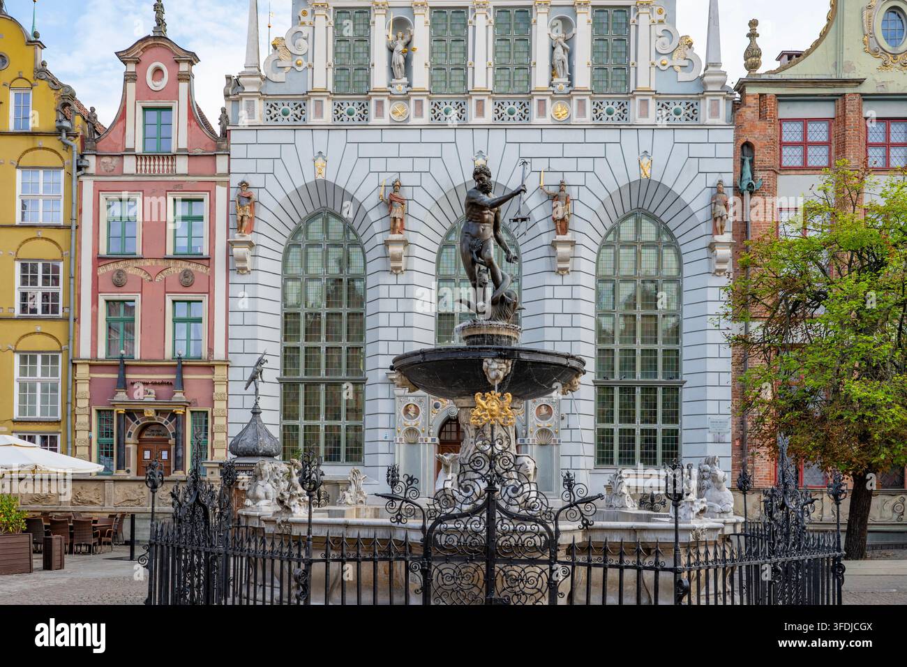 Neptunbrunnen, Dlugi Targ, Altstadt, Danzig, Polen Stockfoto