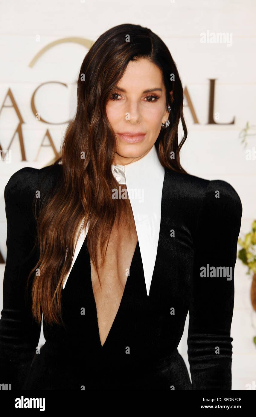 WESTWOOD, KALIFORNIEN - 31. AUGUST: Sandra Bullock nimmt an der Premiere von Warner Bros. Pictures' „Practical Magic 2“ im Directors Village am 31. August teil Stockfoto