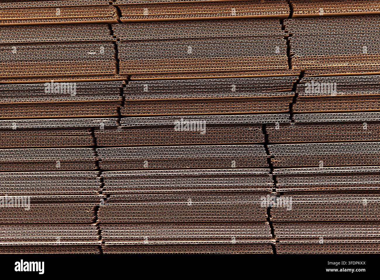 Gestapelte Wellplatten-Textur-Hintergrund Stockfoto