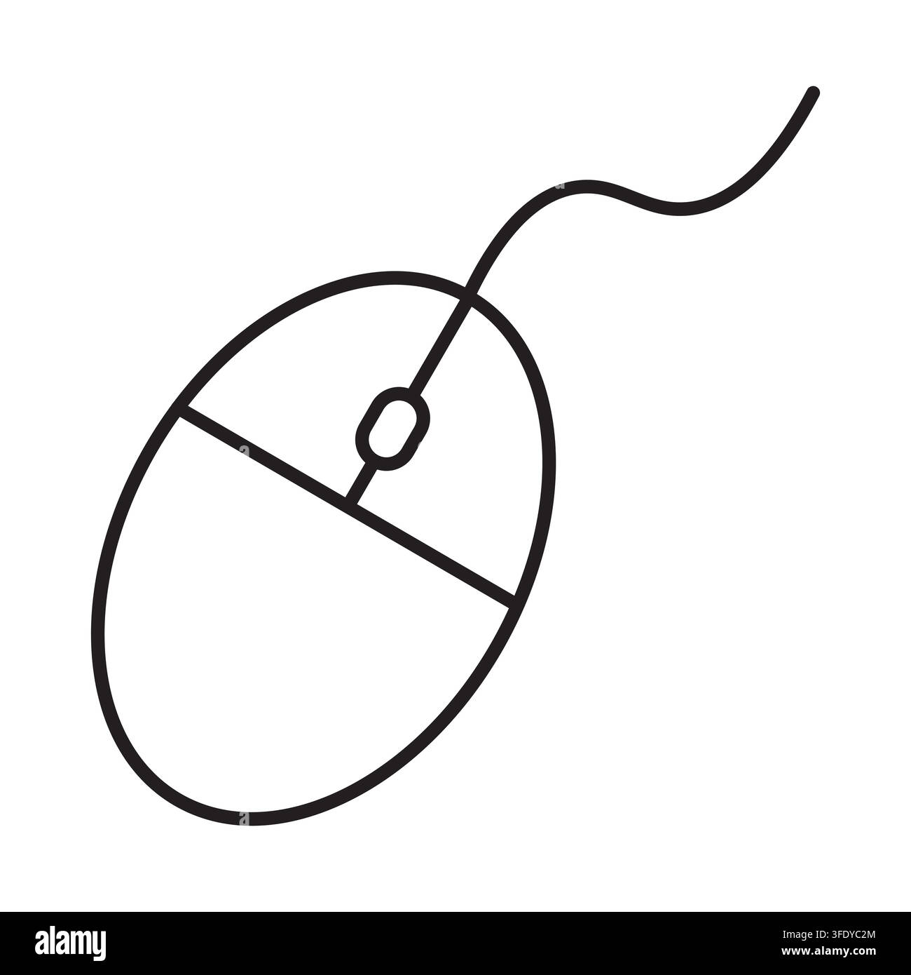 Computer-Maus-Gerät mit Kabel minimales Icon-Vektorgrafik. eps 10. Stock Vektor