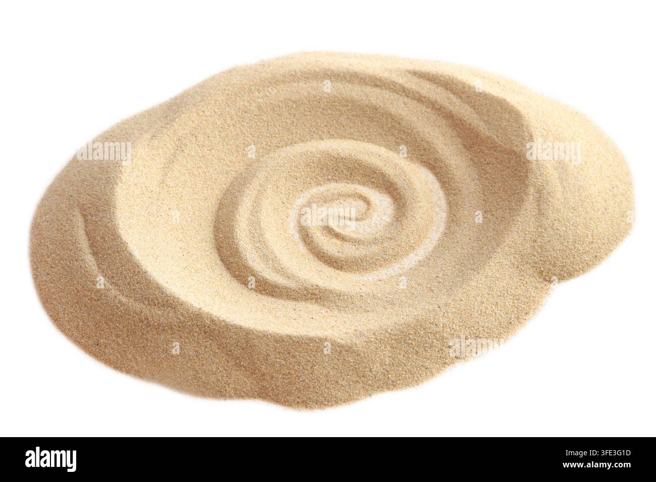 Sand heap auf weißem Hintergrund Stockfoto