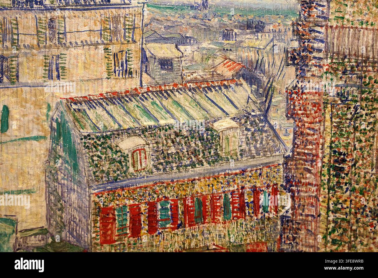 Ansicht aus Theos Wohnung, 1887, Vincent van Gogh (Zundert 1853 - Auvers-sur-Oise 1890), Van-Gogh-Museum, Amsterdam, Niederlande Stockfoto