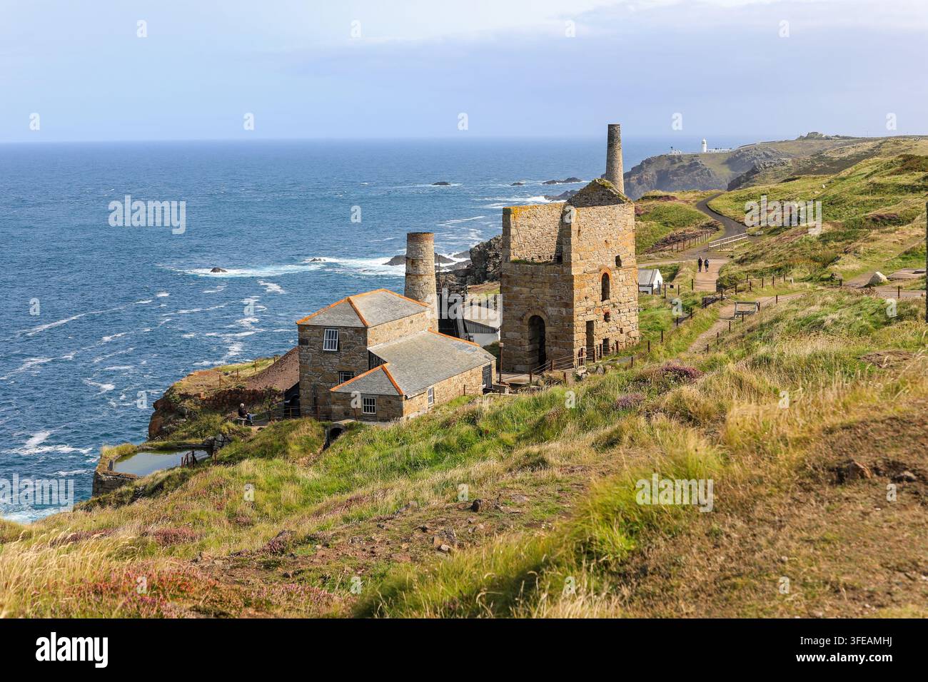 Alte Gebäude der Levant Zinnmine in Trewellard, Pendeen, nahe St Just, Cornwall, England, UK Stockfoto