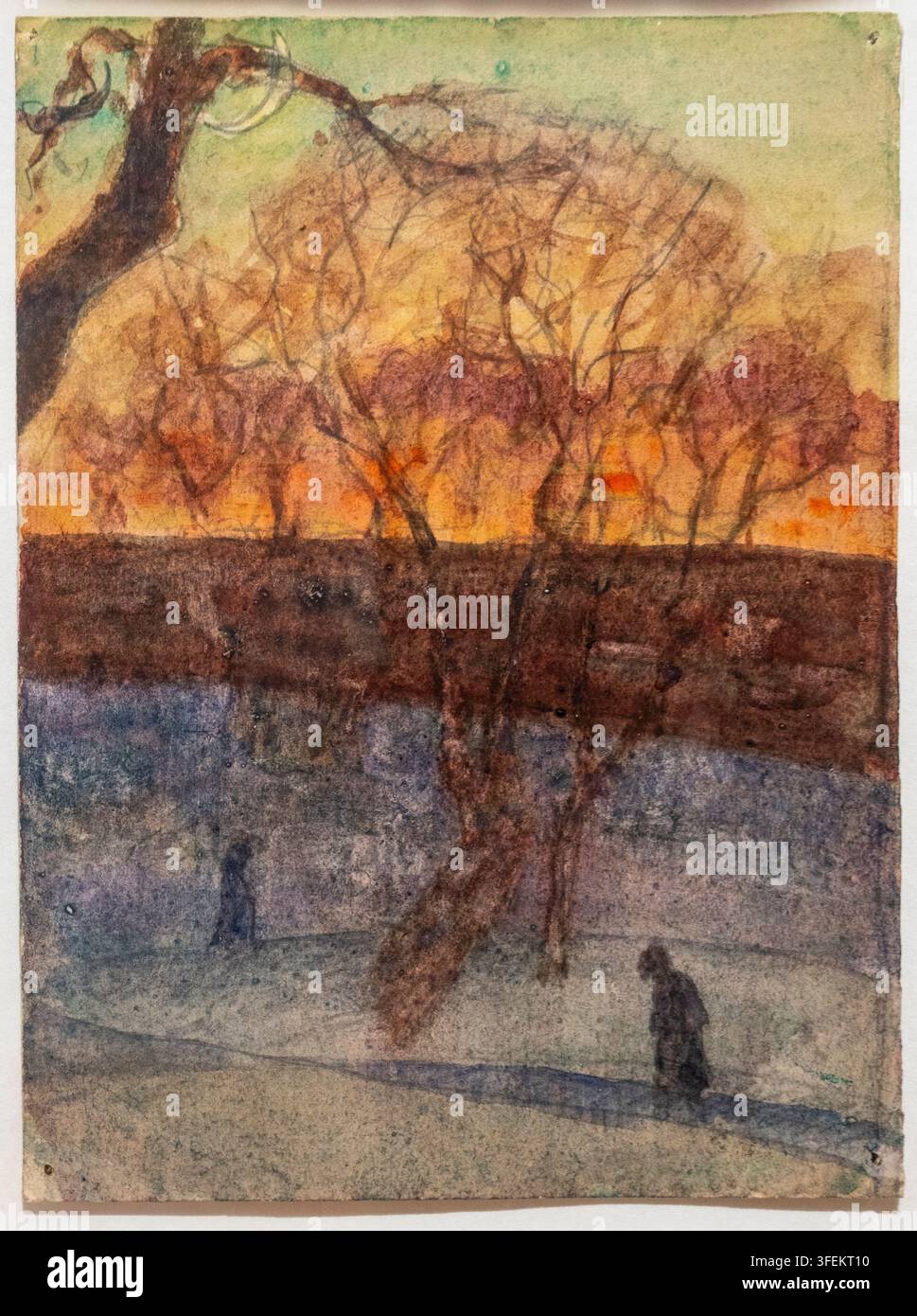 IVAN KLIUN, geb. 1872 - gest. 1943. Ohne Titel, 1920. Bleistift aquarell und Gouache auf Papier. Museum of Modern Art, Costakis-Sammlung. Griechenland. Stockfoto