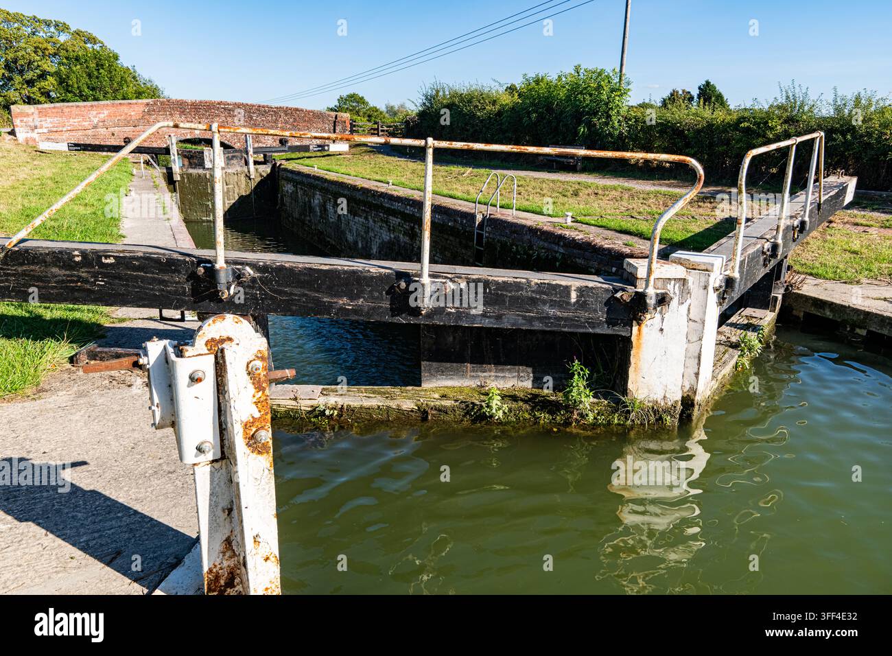 Sam Farmer Lock, Kennet & Avon-Kanal, Crofton, Wiltshire, UK Stockfoto