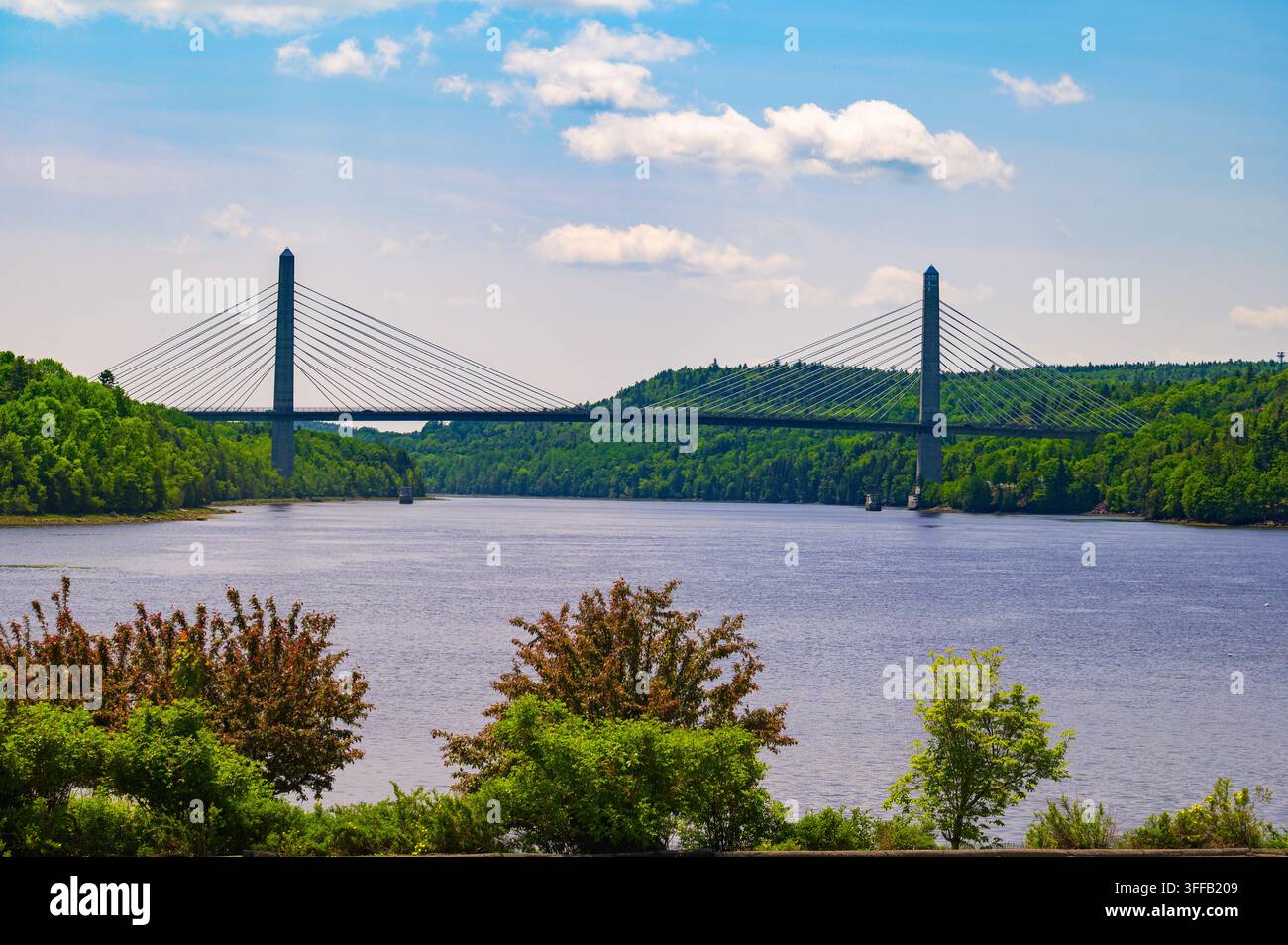 Penobscot-Narrows-Brücke über den Penobscot River in Maine, USA Stockfoto
