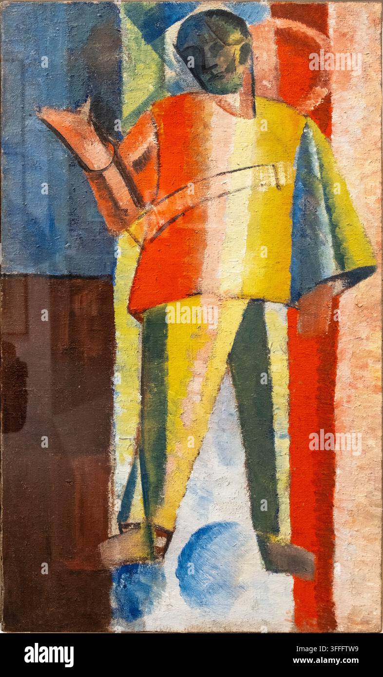 Aleksey Morgunov, geb. 1884 - gest. 1936. Stehende Figur, 1912/13. Öl auf Leinwand. Museum of Modern Art, Costakis-Sammlung. Griechenland. Stockfoto