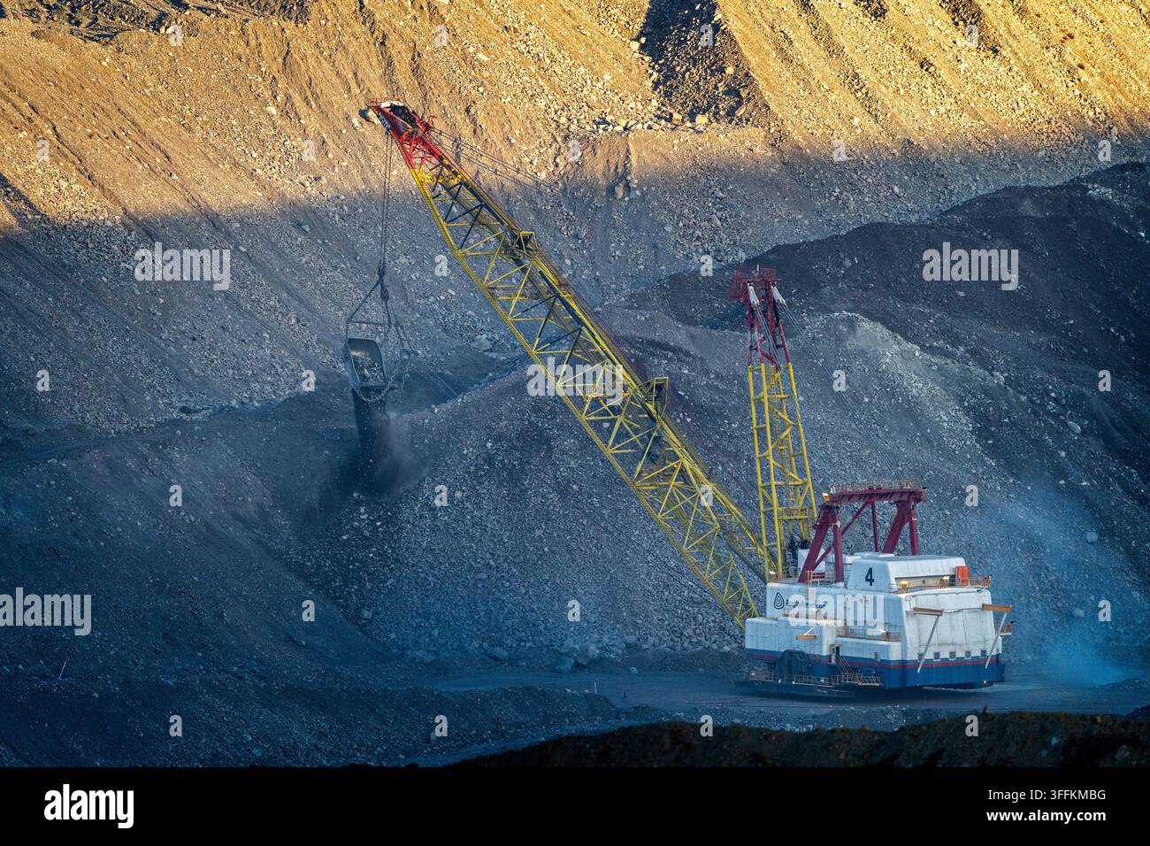Seilbagger im Einsatz in der Dawson-Kohlemine, Moura, Zentral-Queensland Stockfoto