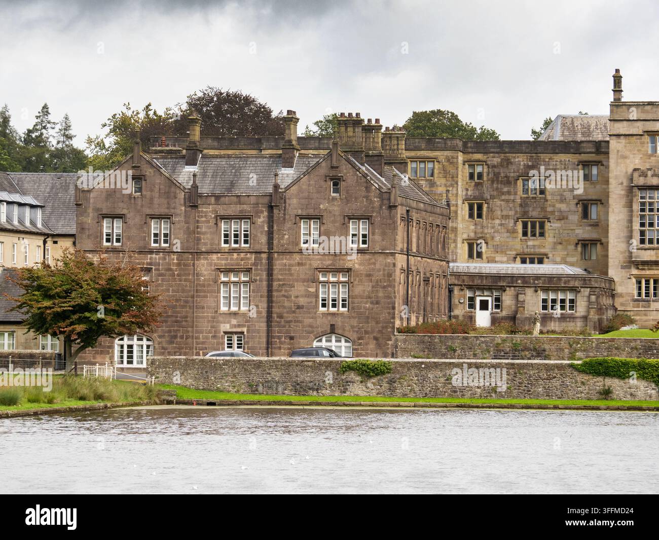 Stoneyhurst College und alte katholische öffentliche Schule in Hurst Green, Ribble Valley, Lancashire, UK. Stockfoto