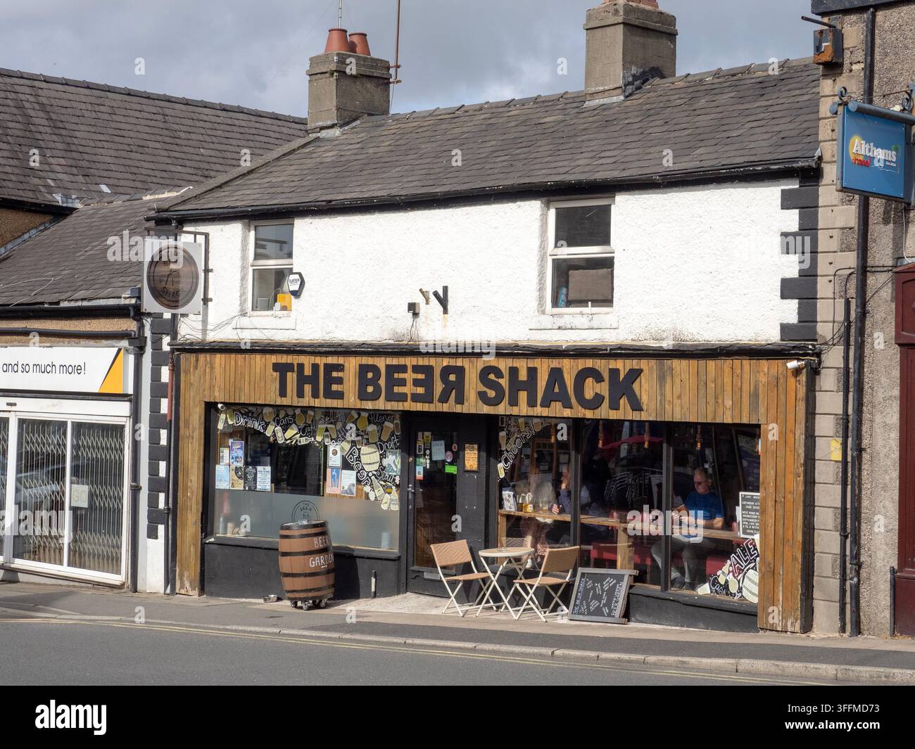 Eine Bierhütte in Clitheroe, Ribble Valley, Lancashire, UK. Stockfoto