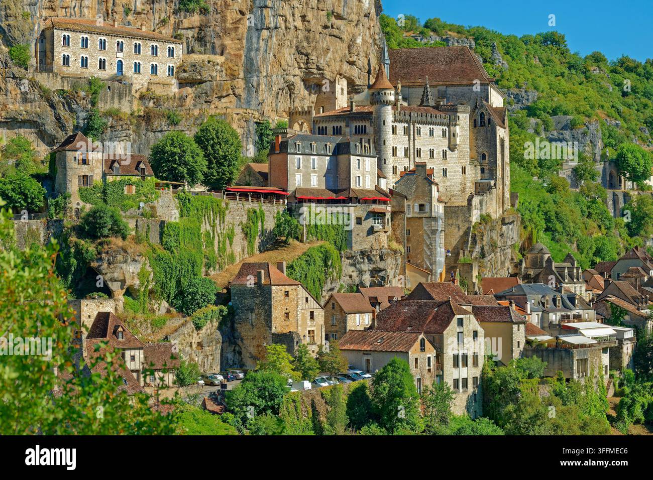 Rocamadour, Bergdorf-Gemeinde im Département Lot im Südwesten Frankreichs. Stockfoto