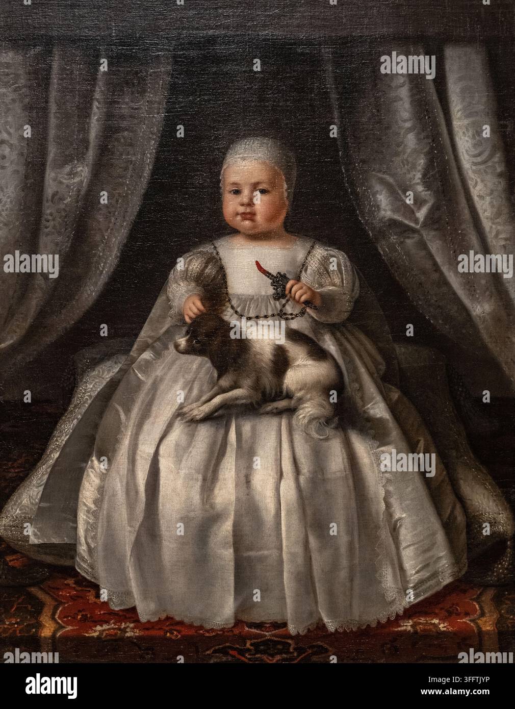 Baby Prinz Charles, später König Charles II mit 4 Monaten und 15 Tagen in der National Portrait Gallery in London Stockfoto