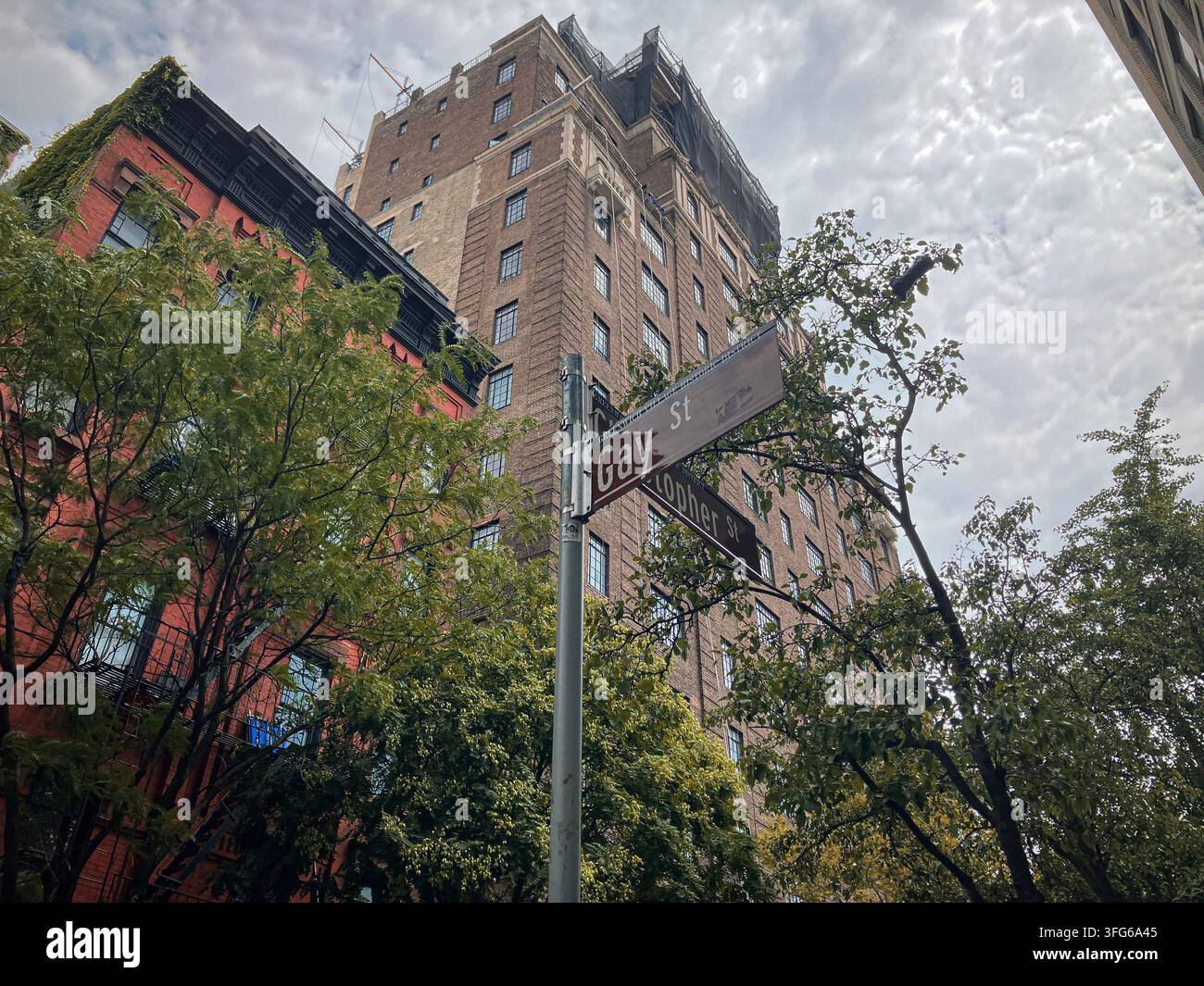 Schild der Gay Street und Christopher Street im Greenwich Village, New York City Stockfoto
