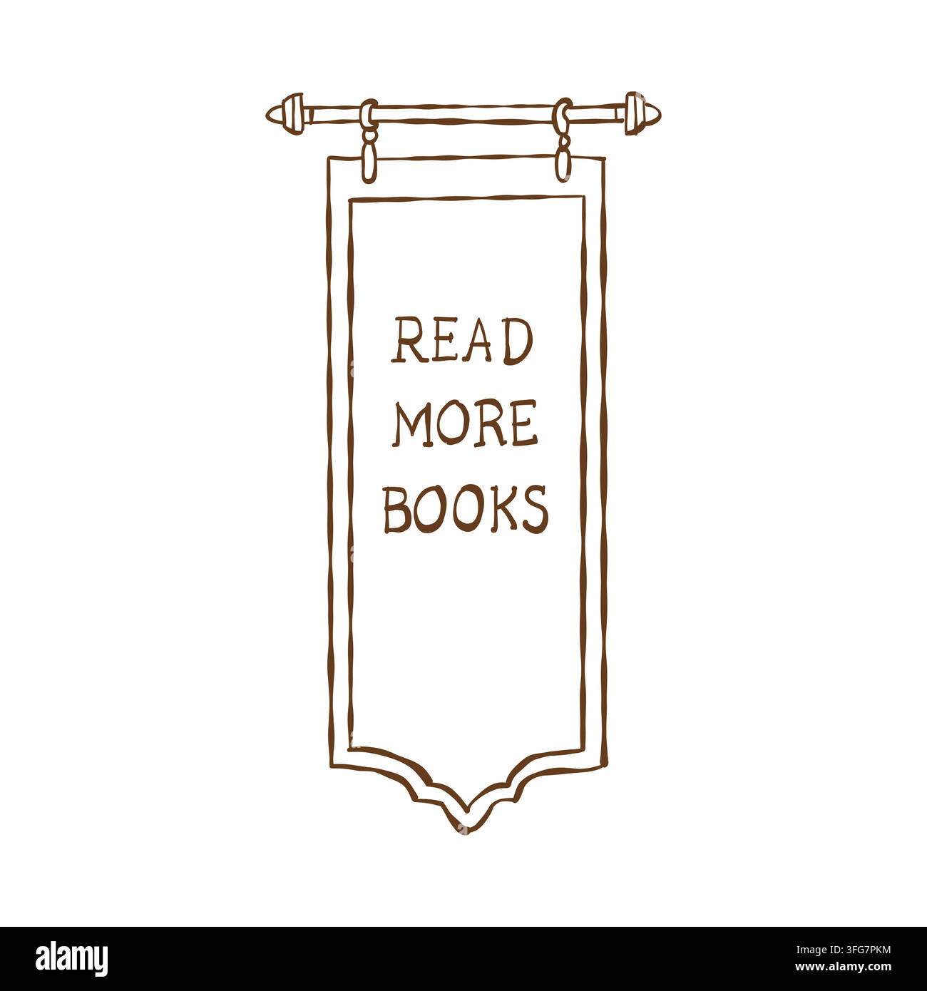 Vintage-Straßenschild. Lesen Sie mehr Bücher. Außenschild für eine Buchhandlung. Isolierte Vektor-Outline-Illustration. Linearer Cliparts. Stock Vektor